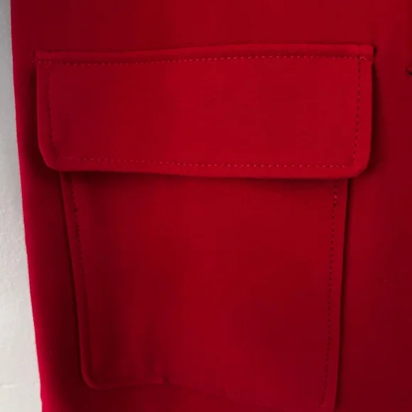 Worthington Red Pea Coat with Black Buttons - Picture 7 of 11